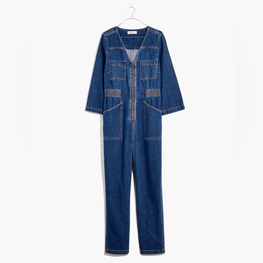 MADEWELL Denim Patch Pocket Coverall Jumpsuit in Amfield Wash - Picture 14 of 14